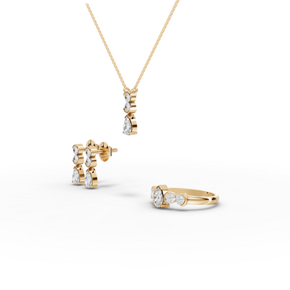 Pear & Round Lab Diamond Statement Jewelry Set