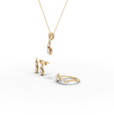 Pear Swirl Lab Grown Diamond Jewelry Set