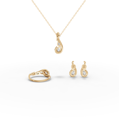 Pear Swirl Lab Grown Diamond Jewelry Set