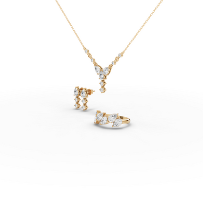 Floral Drop Lab Grown Diamond Jewelry Set