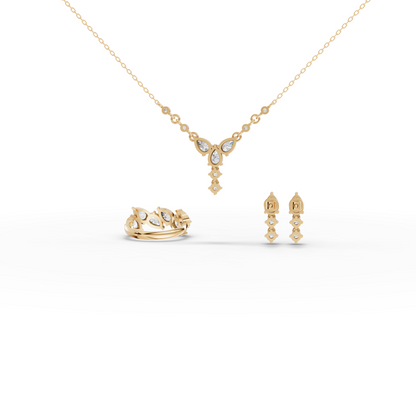 Floral Drop Lab Grown Diamond Jewelry Set