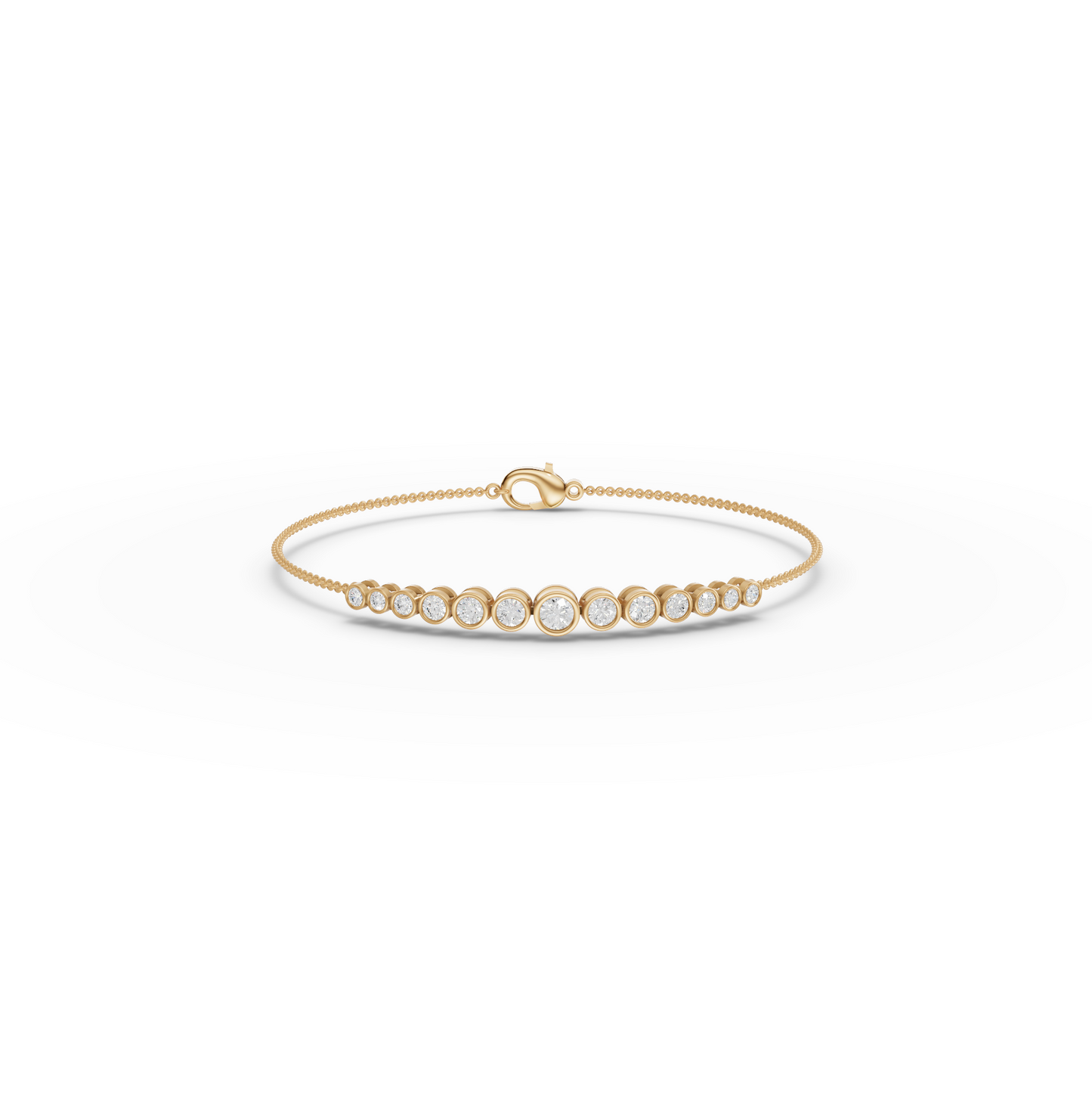 Round Bezel Moissanite Diamond Bracelet
