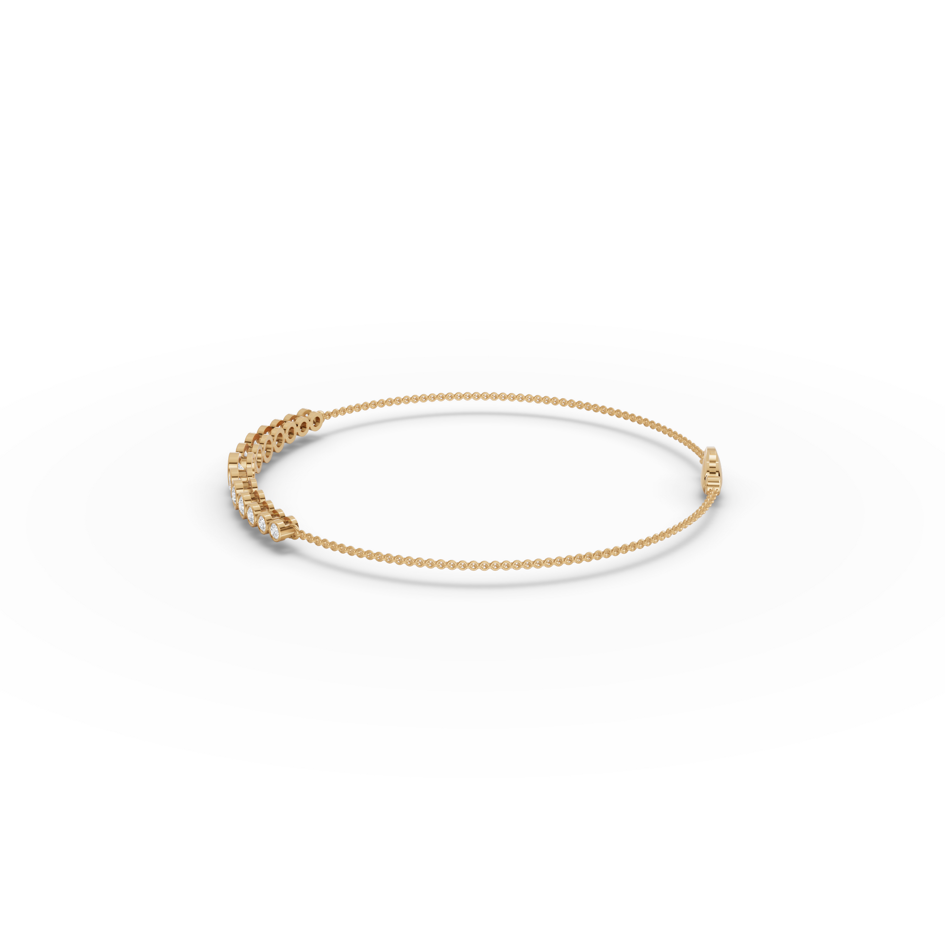 Round Bezel Moissanite Diamond Bracelet