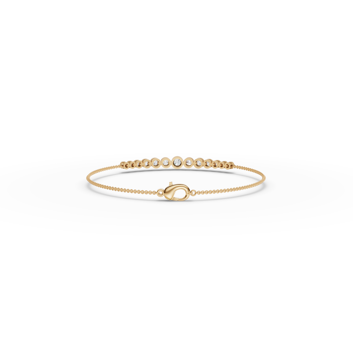Round Bezel Moissanite Diamond Bracelet