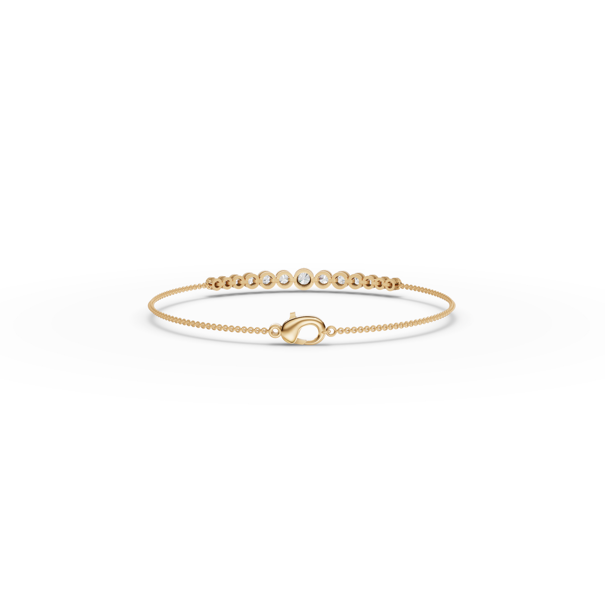 Round Bezel Moissanite Diamond Bracelet