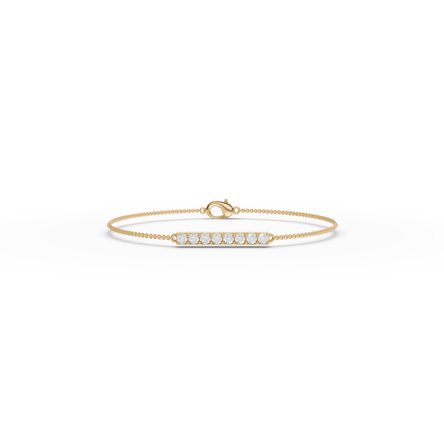 0.48 Ct Round Moissanite Diamond Bar Bracelet