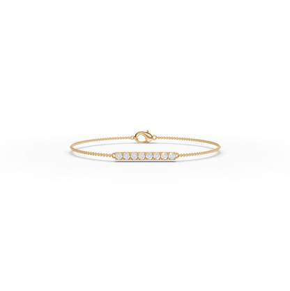 0.48 Ct Round Moissanite Diamond Bar Bracelet