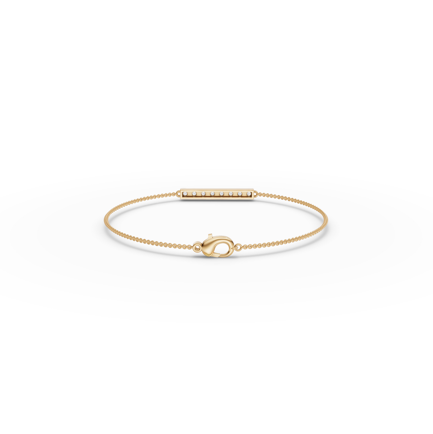 0.48 Ct Round Moissanite Diamond Bar Bracelet