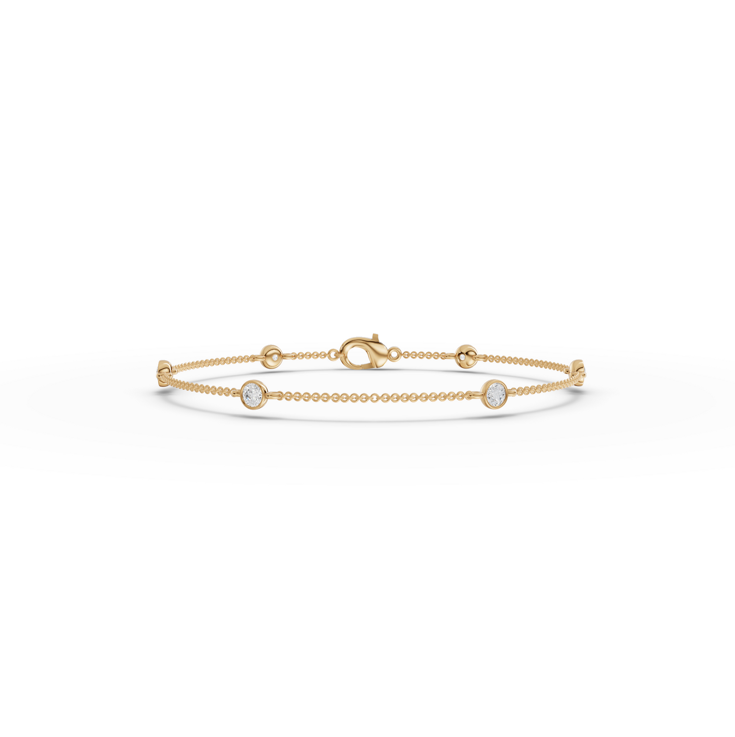 Round Bezel Moissanite Diamond Bracelet