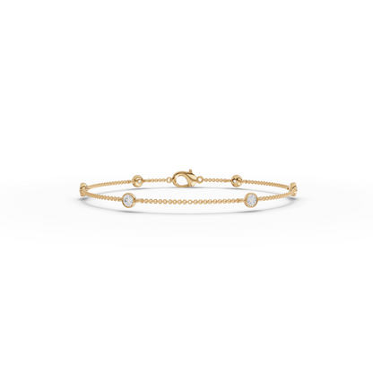 Round Bezel Moissanite Diamond Bracelet