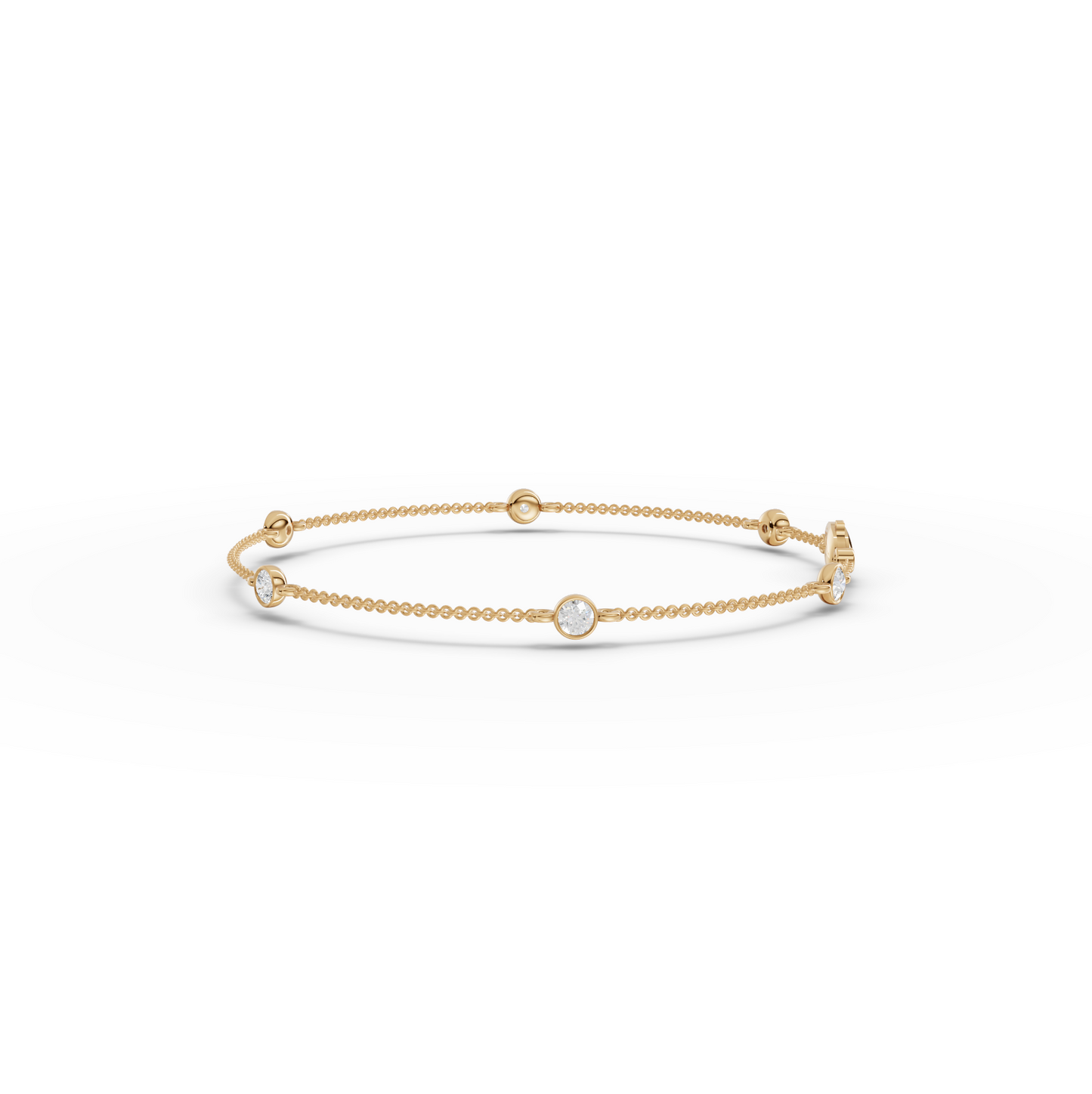 Round Bezel Moissanite Diamond Bracelet