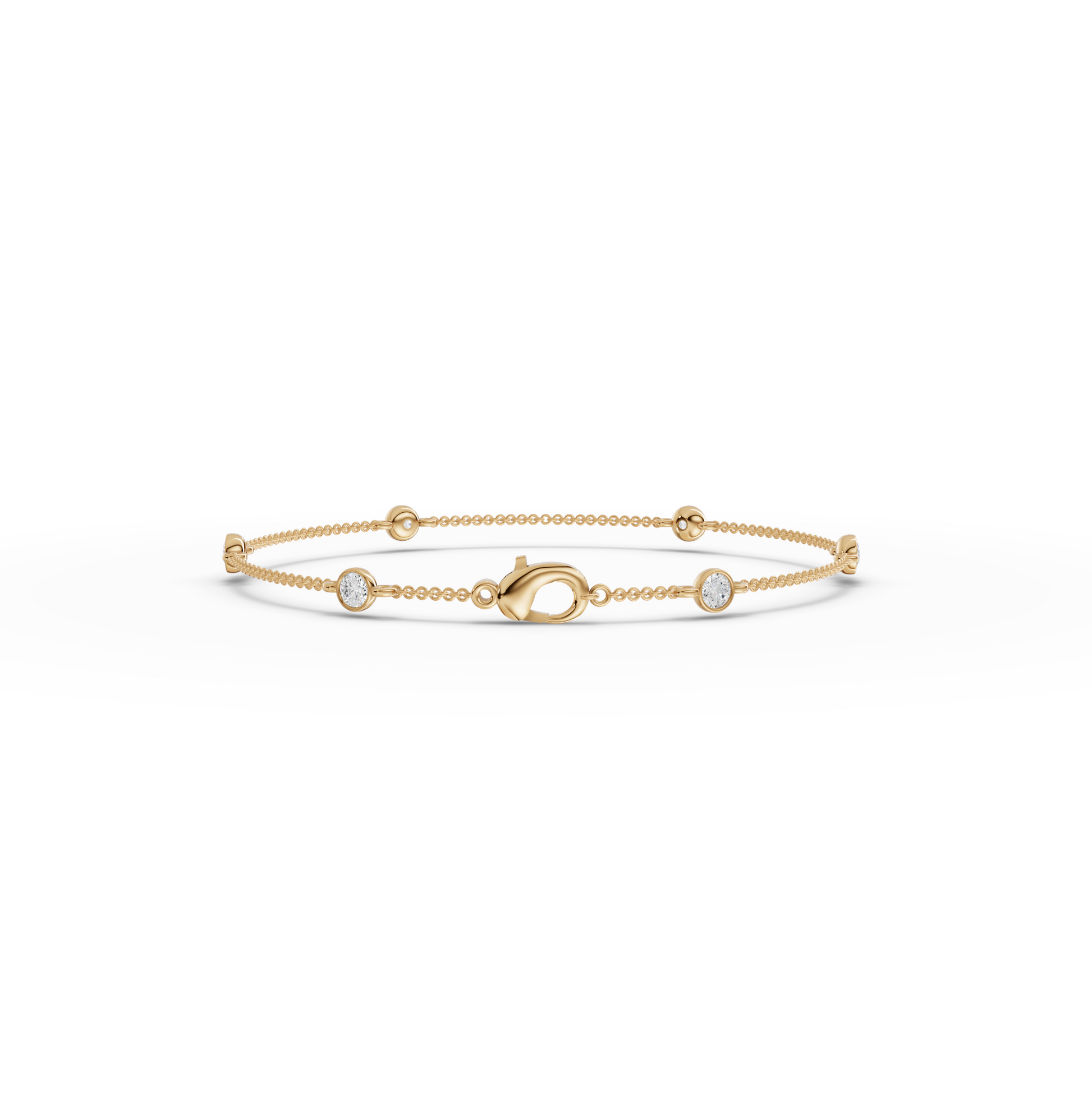 Round Bezel Moissanite Diamond Bracelet