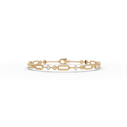 Round Station Moissanite Diamond Bracelet