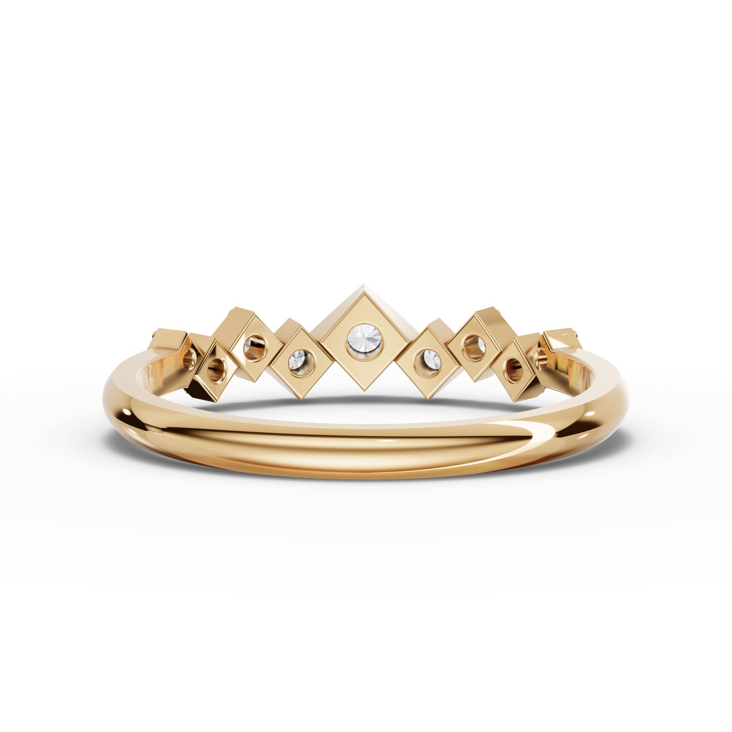 Kite-Set Round Half Eternity Moissanite Diamond Ring