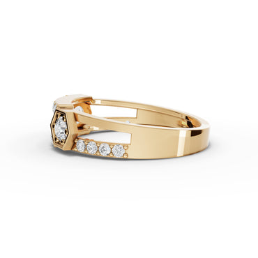 Hexagon Geometric Moissanite Diamond Eternity Band