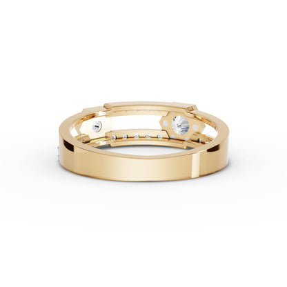 Hexagon Geometric Moissanite Diamond Eternity Band