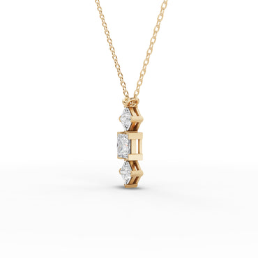 Princess-Cut Geometric Drop Moissanite Diamond Necklace