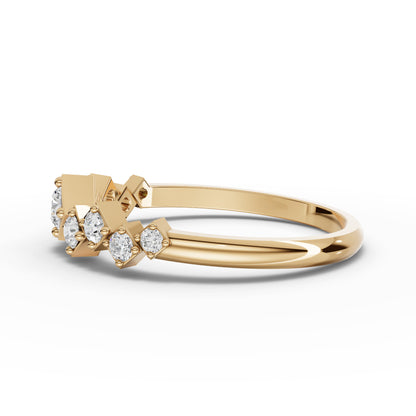 Kite-Set Round Half Eternity Moissanite Diamond Ring