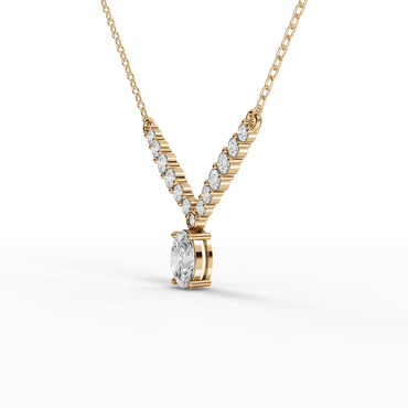 Oval Solitaire Graduated Drop Moissanite Diamond Necklace
