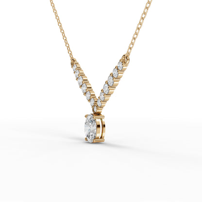 Oval Solitaire Graduated Drop Moissanite Diamond Necklace