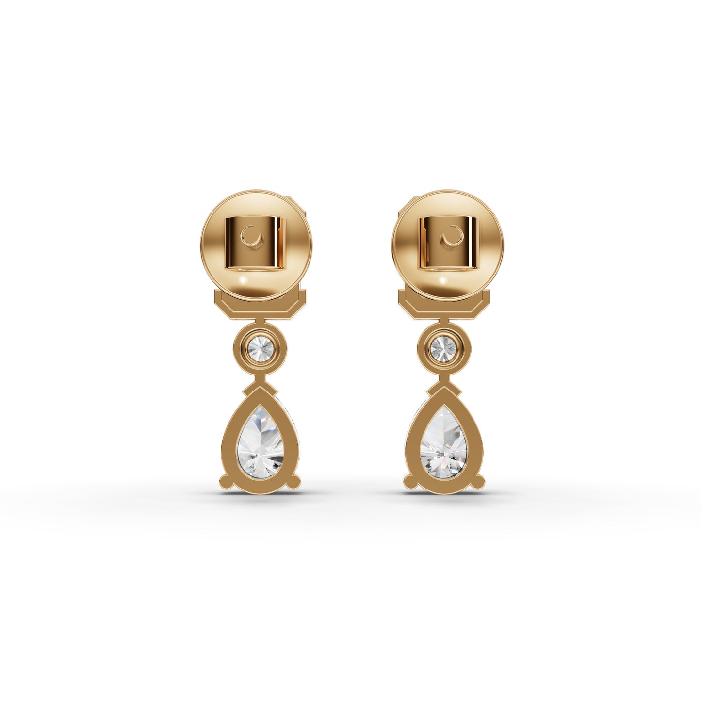 Emerald & Pear Drop Moissanite Diamond Earrings