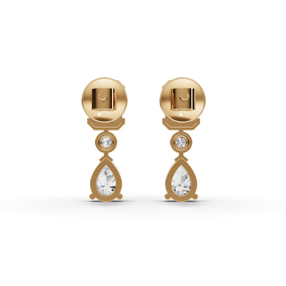 Emerald & Pear Drop Moissanite Diamond Earrings