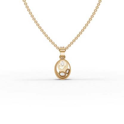 Modern Oval Moissanite Grown Diamond Drop Pendant Necklace