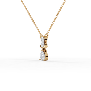 Pear Cut Vertical Drop Moissanite Diamond Necklace