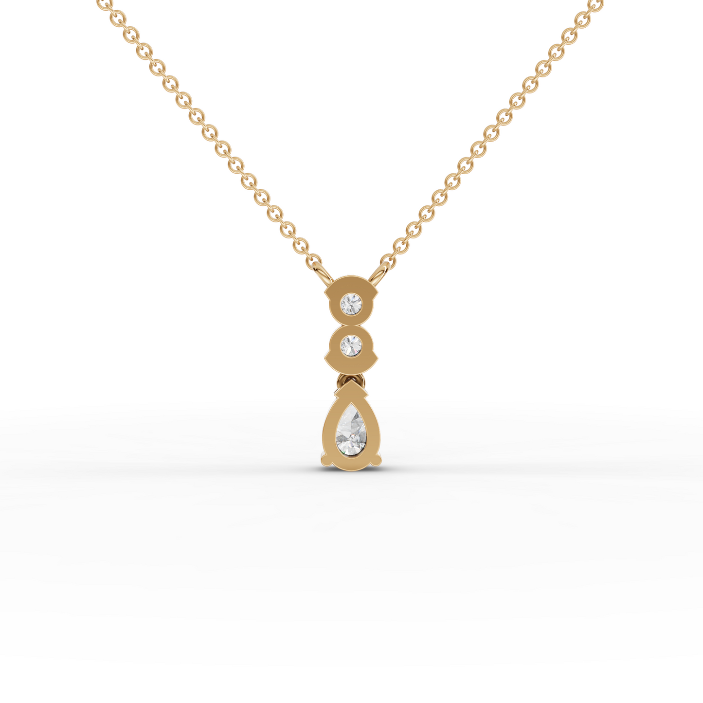 Pear Cut Vertical Drop Moissanite Diamond Necklace