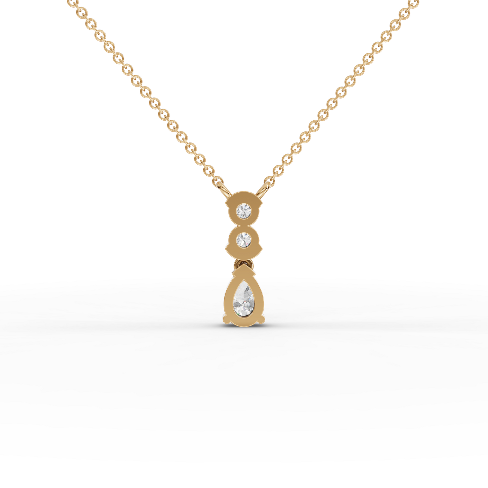 Pear Cut Vertical Drop Moissanite Diamond Necklace