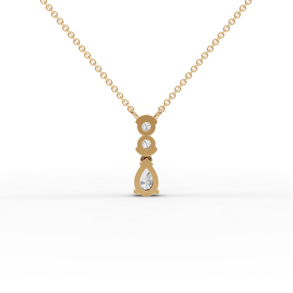 Pear Cut Vertical Drop Moissanite Diamond Necklace