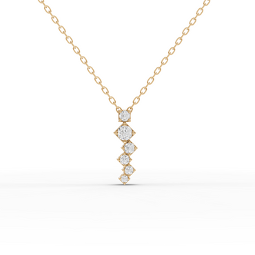 Stacked Square Geometric Drop Moissanite Diamond Necklace