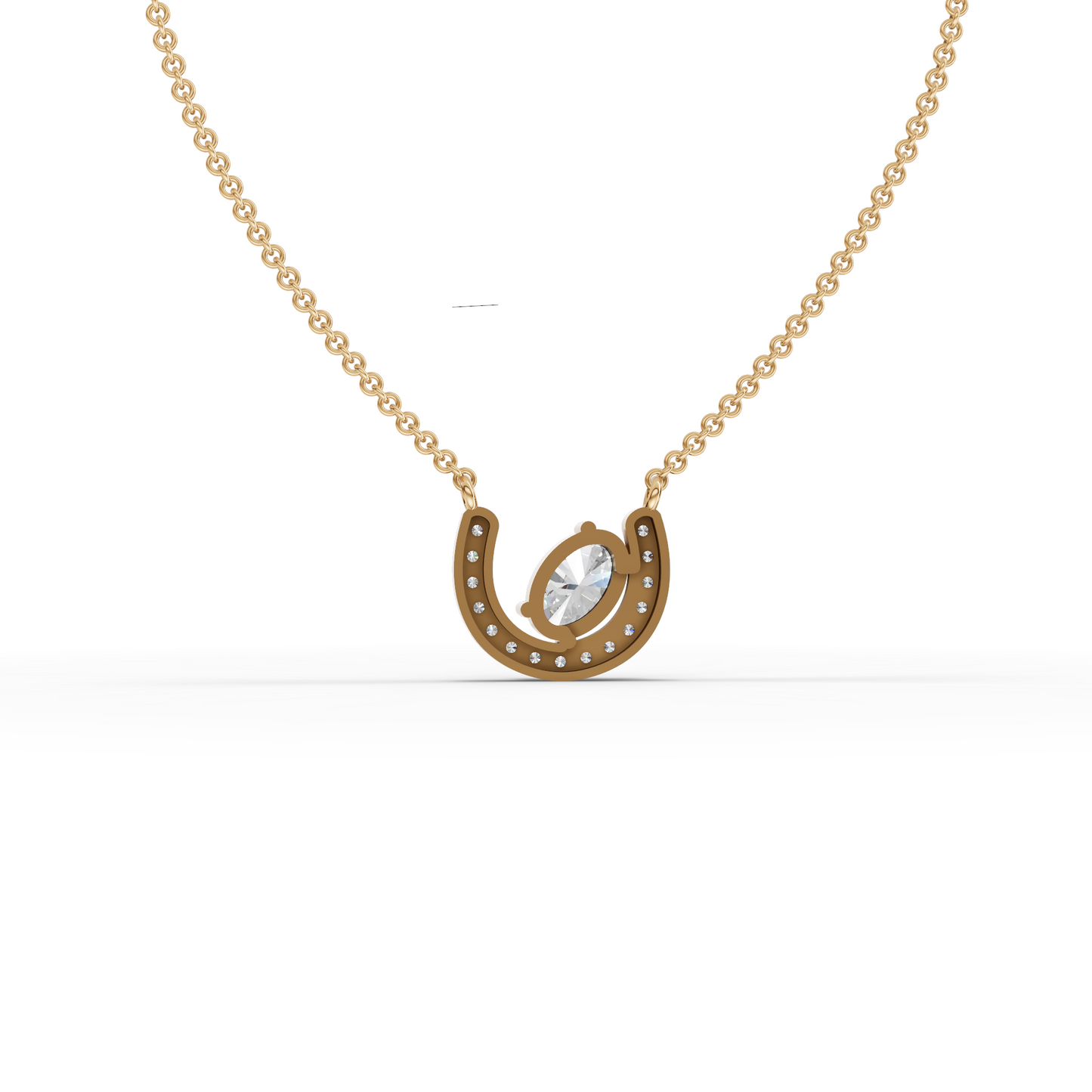 Oval Moissanite Diamond Halo Pendant Necklace