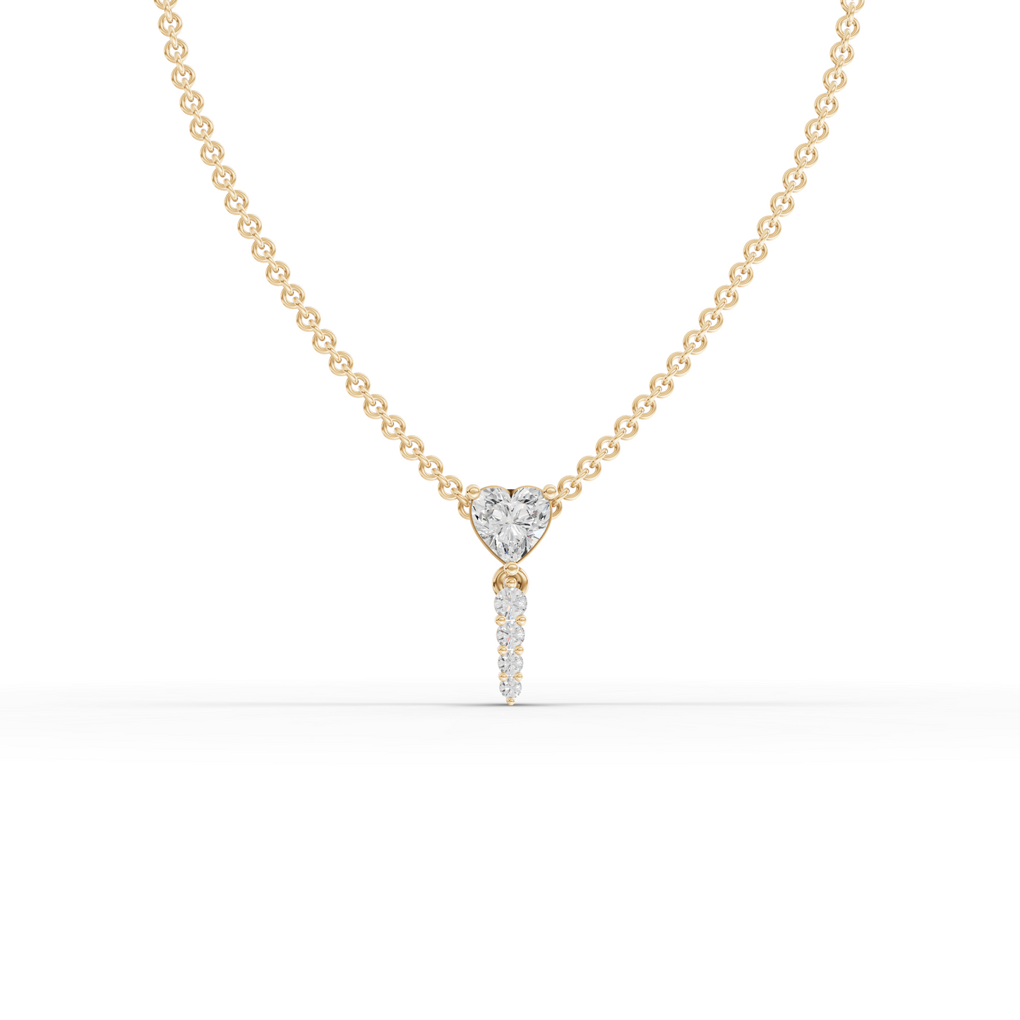 Heart Moissanite Diamond Drop Pendant Necklace