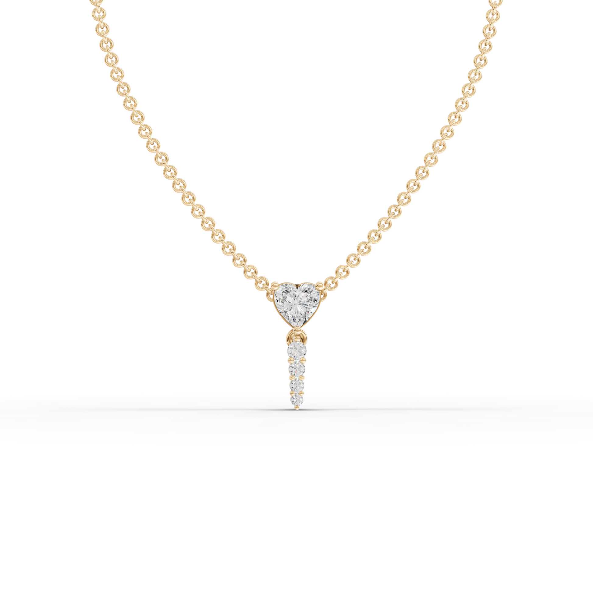 Heart Moissanite Diamond Drop Pendant Necklace
