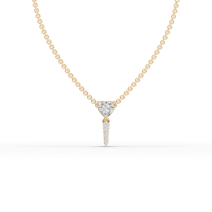 Heart Moissanite Diamond Drop Pendant Necklace