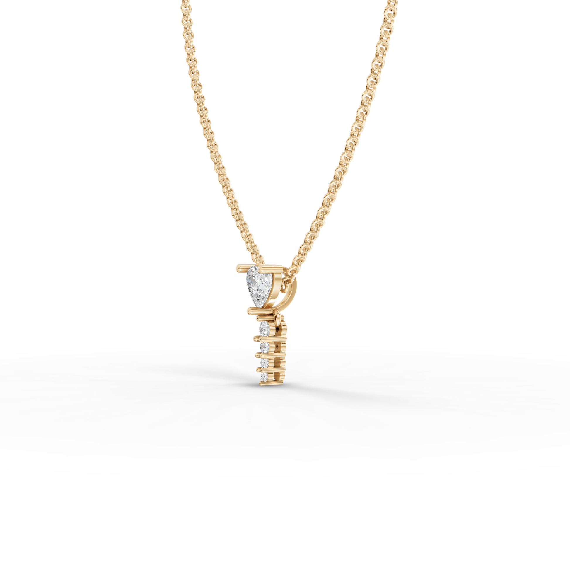 Heart Moissanite Diamond Drop Pendant Necklace