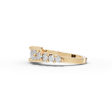 Heart Moissanite Diamond Graduated Half Eternity Ring