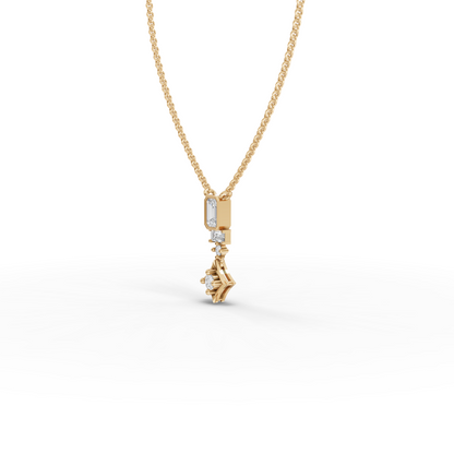 Statement Emerald Cut Moissanite Diamond Drop Necklace