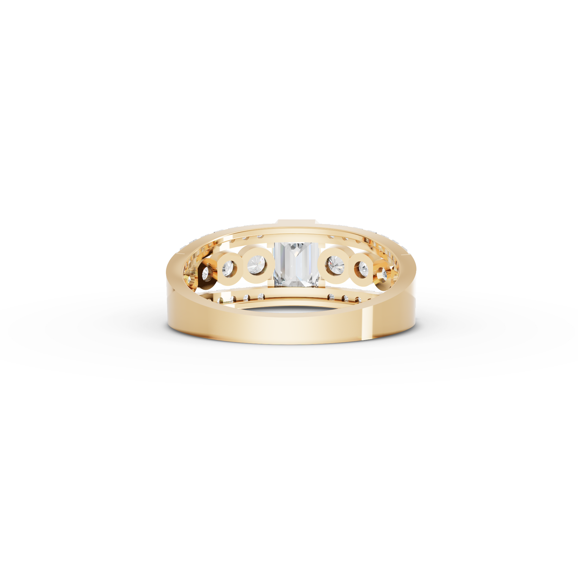 Emerald Moissanite Diamond Statement Ring With Bezel Accents