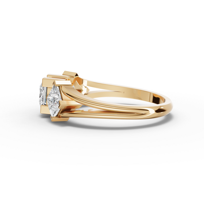 Princess-Cut Three-Stone Moissanite Diamond Ring