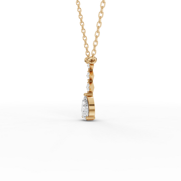 Pear-Cut Geometric Drop Moissanite Diamond Necklace
