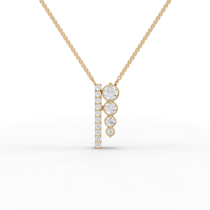 Asymmetric Moissanite Diamond Bar Drop Necklace