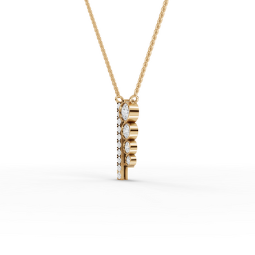 Asymmetric Moissanite Diamond Bar Drop Necklace