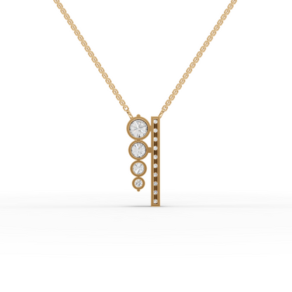 Asymmetric Moissanite Diamond Bar Drop Necklace