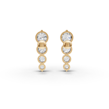 Graduated Round Moissanite Diamond Drop Earrings