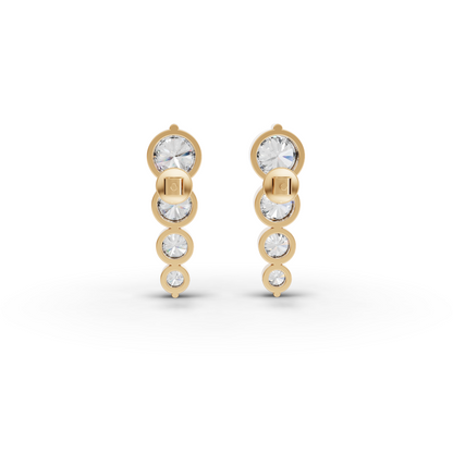 Graduated Round Moissanite Diamond Drop Earrings