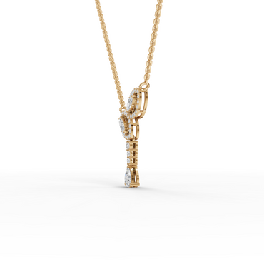 Marquise Halo Pear Drop Moissanite Diamond Necklace