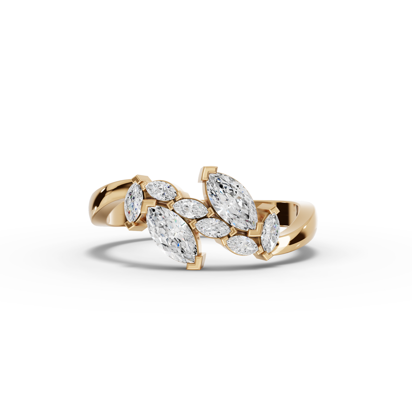 Marquise Cluster Moissanite Diamond Statement Ring