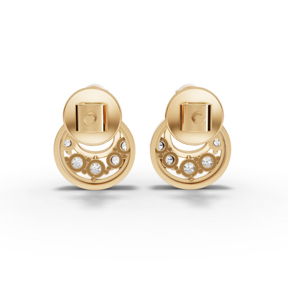 Pear Halo Drop Moissanite Diamond Earrings
